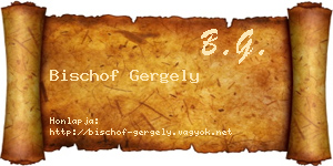 Bischof Gergely névjegykártya